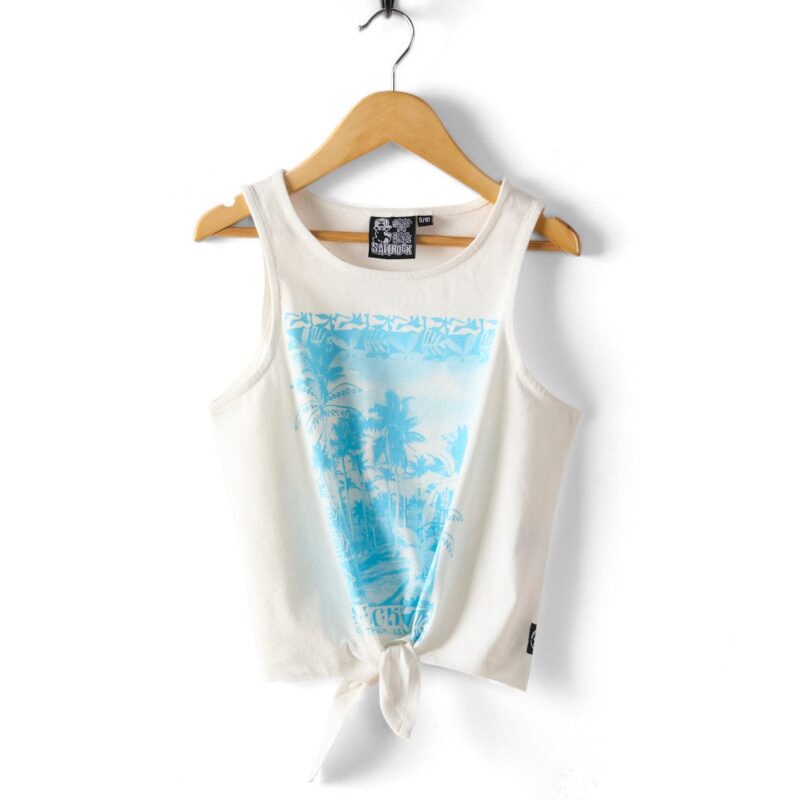 Vanale Kids’ White Tie-Front Sleeveless Vest
