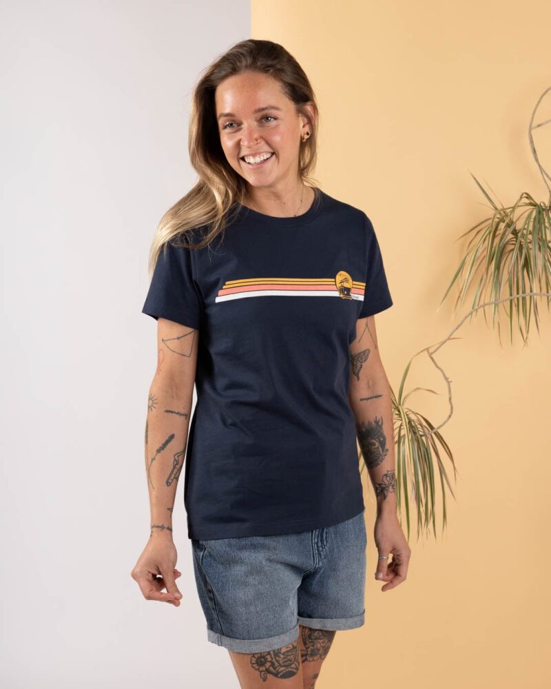 Vanale Women’s Blue Striped Short Sleeve T-Shirt