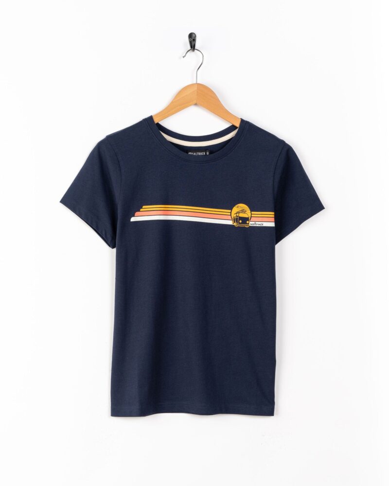 Vanale Women’s Blue Striped Short Sleeve T-Shirt - Image 3