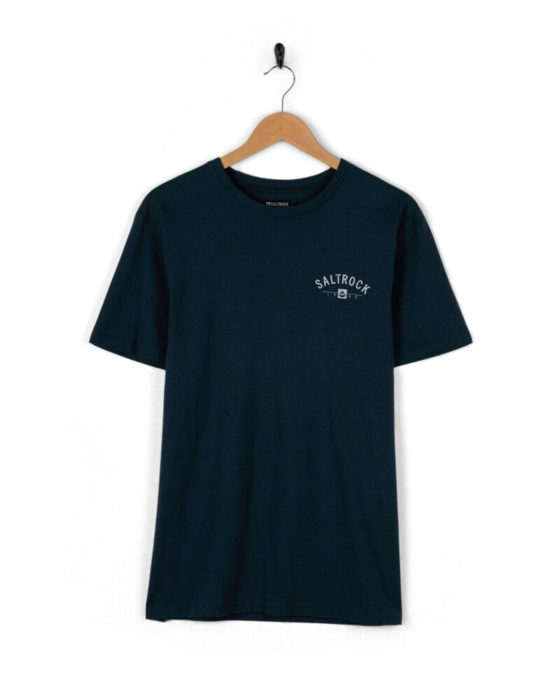 Vanale Men’s Blue Woolacombe Graphic Cotton T-Shirt - Image 2